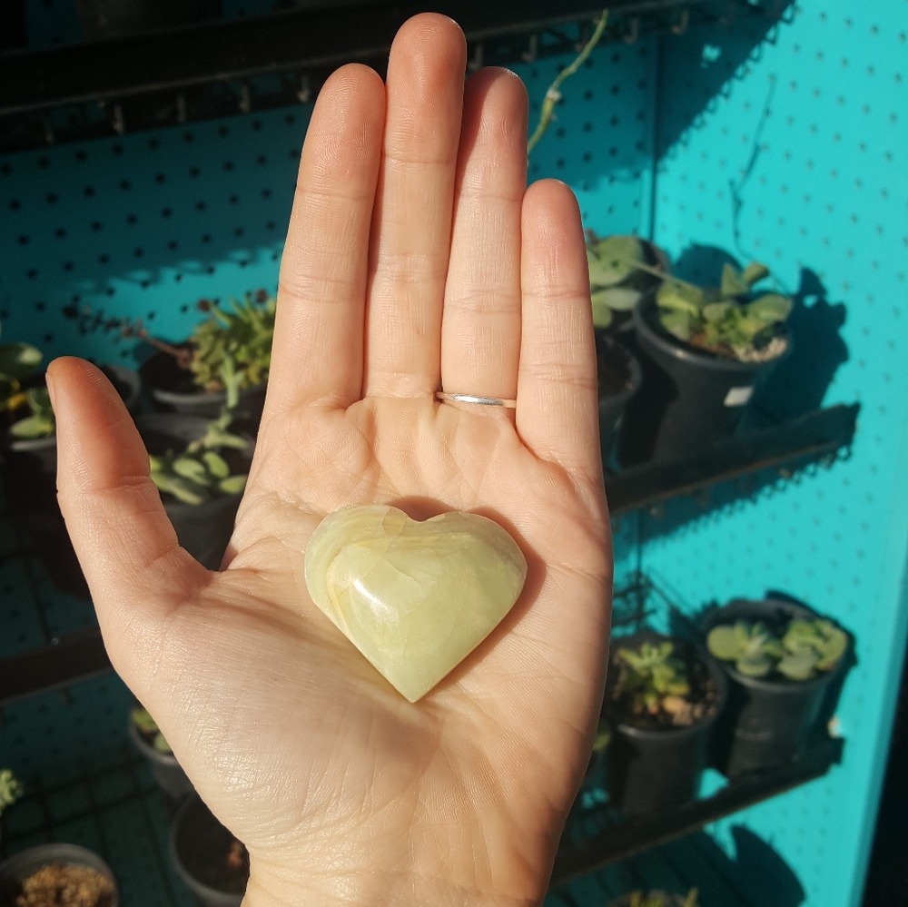 Small Banded Onyx Crystal Heart